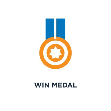 madalya simgesi kazanmak. Altın kazanan ödül konsept sembol tasarımı, başarı, birincilik kazanan vektör çizim