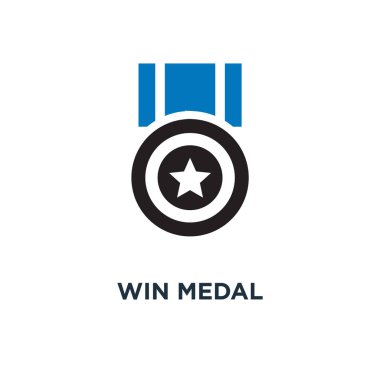 madalya simgesi kazanmak. Altın kazanan ödül konsept sembol tasarımı, başarı, birincilik kazanan vektör çizim