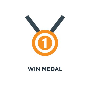 madalya simgesi kazanmak. ödül kavramı sembol Tasarım Ödülü, ilk işaret, başarı vektör çizim yeri