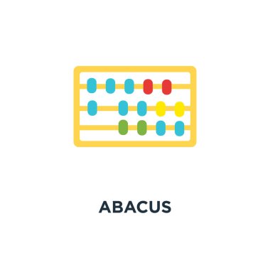 Abaküs simgesi. eğitim kavramı sembol tasarımı, matematik okul, vektör çizim