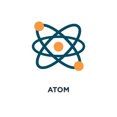 Atom simgesi. molekül, Kimya Bilim kavramı sembol tasarımı, vektör çizim