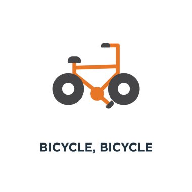 Bisiklet, Bisiklet simgesi. Tasarım kavramı sembol spor, illüstrasyon vektör