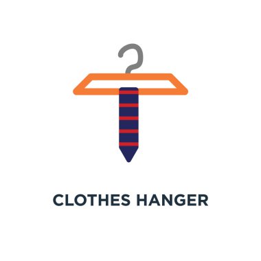 elbise askısı simgesi. nesne moda, giyim konsept sembol tasarımı depolamak, illüstrasyon vektör