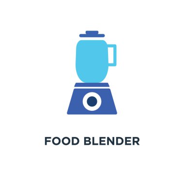 Gıda blender simgesi. mutfak aletleri. Mikser konsept sembol tasarımı, vektör çizim