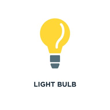 ampul simgesi. fikir kavramı, enerji güç kavramı sembol tasarım, illüstrasyon vektör