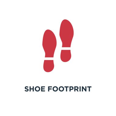 Ayakkabı ayak izi simgesi. insan ayak basmak, ayak konsept sembol tasarımı, vektör çizim siluet.