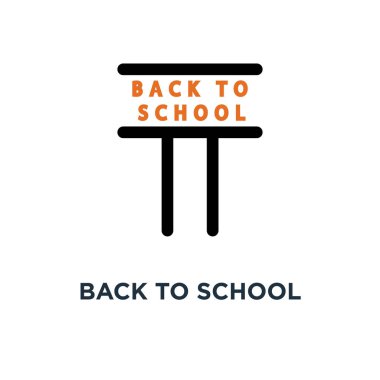 Okul simgesine geri. okul eğitim kavramı sembol tasarımı, vektör çizim