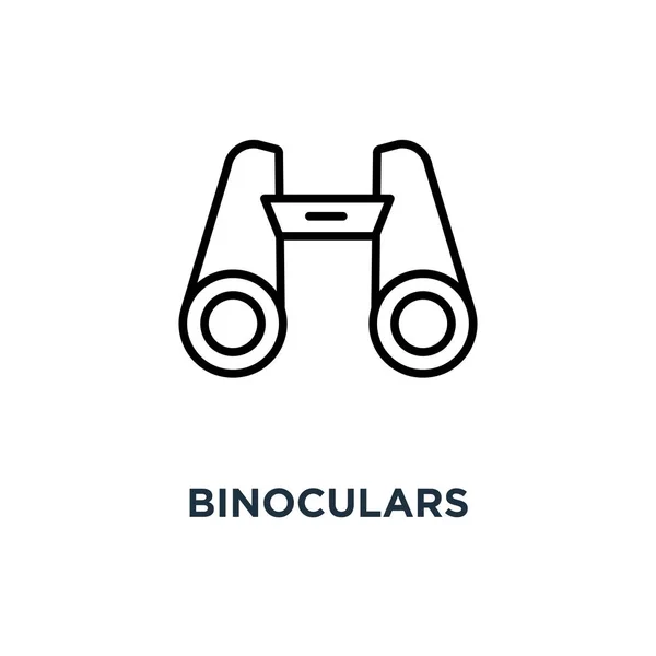 Ícone Binóculos Ilustração Linear Elemento Simples Projeto Símbolo Esboço Conceito — Vetor de Stock