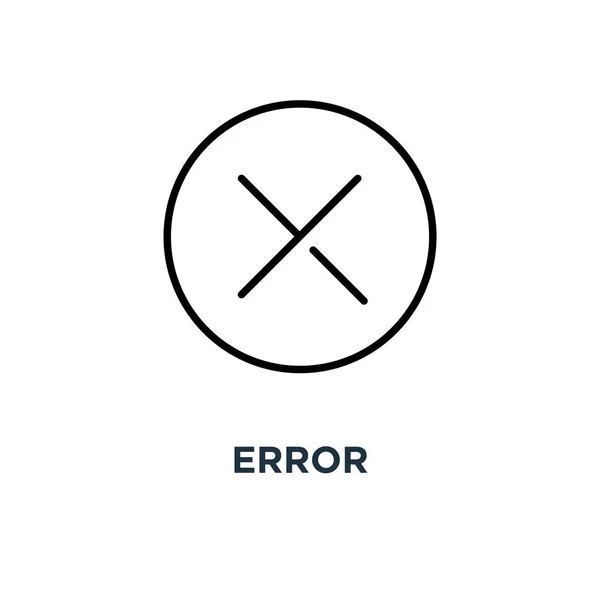 Icono Error Ilustración Lineal Elementos Simples Cancelar Diseño Del Símbolo — Vector de stock