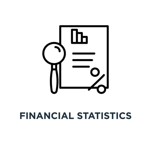 Ícone Estatísticas Financeiras Ilustração Linear Elemento Simples Projeto Símbolo Esboço — Vetor de Stock