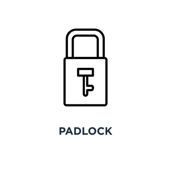 Vorhängeschloss Symbol Lineare Einfache Elementillustration Closed Lock Konzept Umreißt Symboldesign — Stockvektor