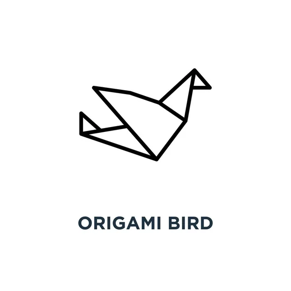 Origami Fågel Ikonen Linjär Enkelt Element Illustration Fågel Papper Kontur — Stock vektor
