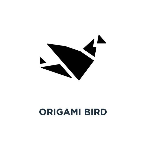 Origami Kuş Simgesi Basit Öğe Örnek Kuş Kağıt Konsept Sembol — Stok Vektör