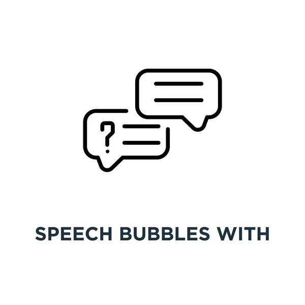 Sprechblasen Mit Textsymbol Lineare Einfache Elementillustration Dialogbotschaften Konzept Skizzieren Symboldesign — Stockvektor