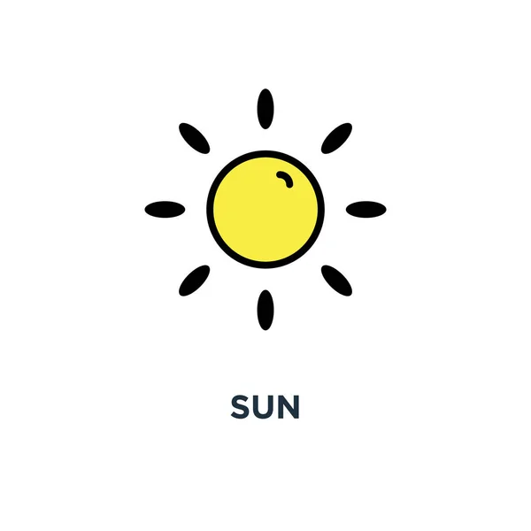 Icono Del Sol Ilustración Lineal Elementos Simples Verano Temporada Concepto — Vector de stock