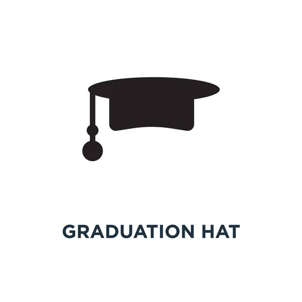 卒業の帽子アイコン 単純な要素の図 卒業帽子コンセプト シンボル デザイン ベクトルのロゴの図 Web とモバイルに使用できます — ストックベクタ