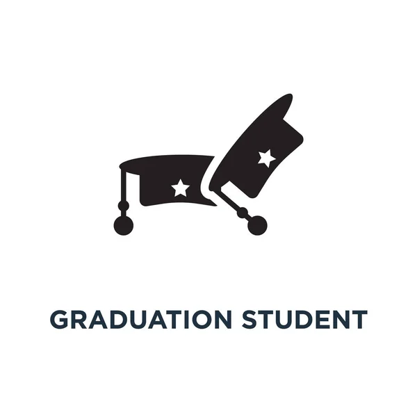 Icono Casquillo Negro Estudiante Graduación Ilustración Elementos Simples Graduación Estudiante — Vector de stock