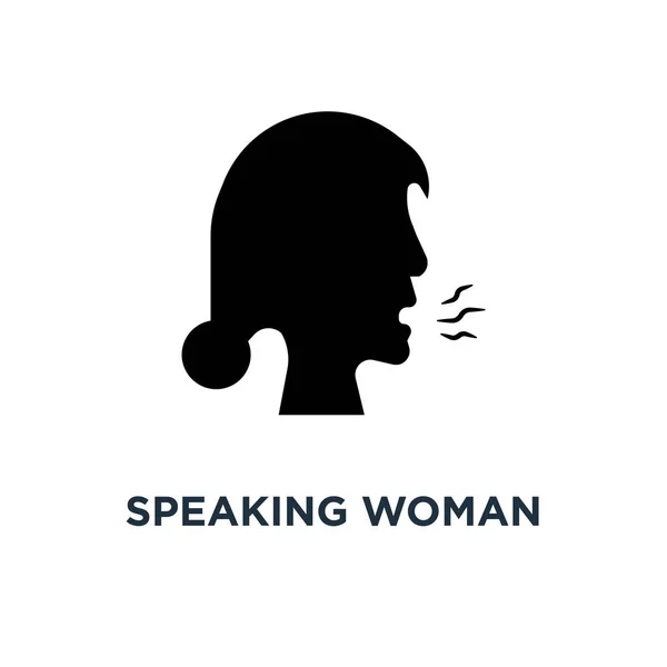 Icono Mujer Que Habla Ilustración Elementos Simples Hablando Mujer Concepto — Vector de stock