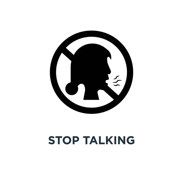 Stop Praten Pictogram Eenvoudig Element Met Illustratie Stop Praten Concept — Stockvector