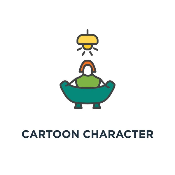 Cartoon Character Sitting Armchair Waiting Something Lamp Waiting Room Icon — Stock Vector