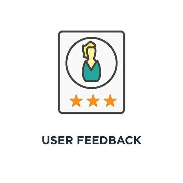 User Feedback Icon Customer Review Rating Stars Shot Review Cute — Stock Vector