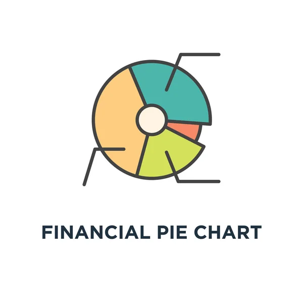 Ícone Gráfico Torta Financeira Diagrama Redondo Com Dados Design Símbolo — Vetor de Stock