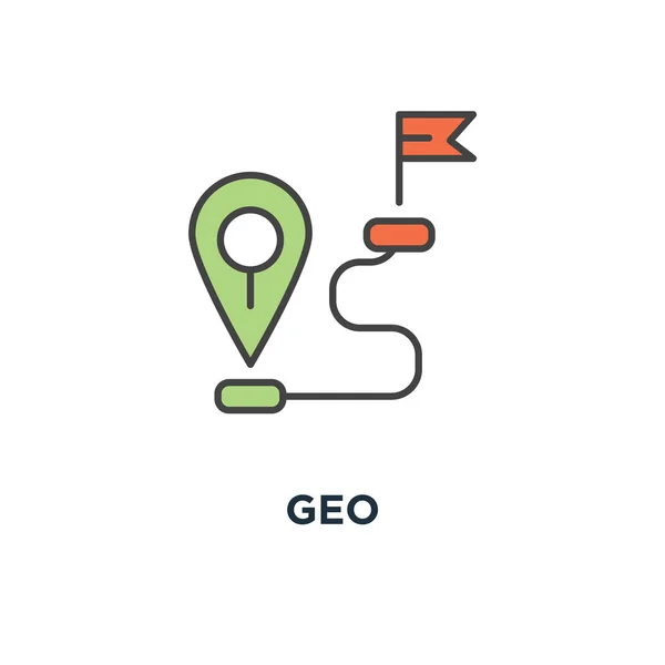 Icono Geográfico Gps Etiqueta Ubicación Diseño Símbolo Concepto Puntero Proximidad — Vector de stock