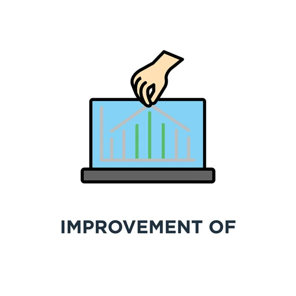 Улучшение Значка Индикаторов Поддержание Дизайна Символа Эффективности Повышение Производительности Рост — стоковый вектор