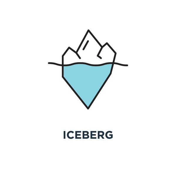 Iceberg Ícone Símbolo Problemas Ocultos Iceberg Poligonal Sob Acima Água —  Vetores de Stock