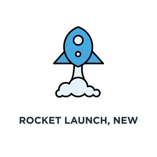 Lanzamiento Cohetes Nueva Idea Lanzamiento Empresas Icono Inicio Proyecto Símbolo — Vector de stock