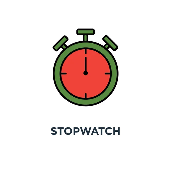 Stopwatch Pictogram Timer Countdown Symbool Conceptontwerp Sport Horloge Klok Chronometer — Stockvector