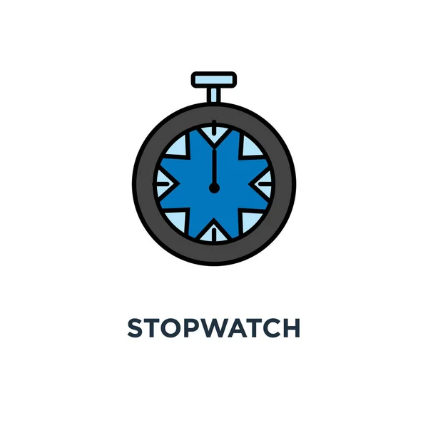 Stopwatch Pictogram Mechanische Timer Countdown Symbool Conceptontwerp Sport Horloge Klok — Stockvector
