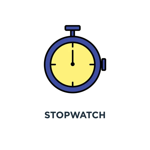 Stopwatch Icon Mechanical Timer Countdown Deadline Linear Concept Symbol Design — Stock Vector