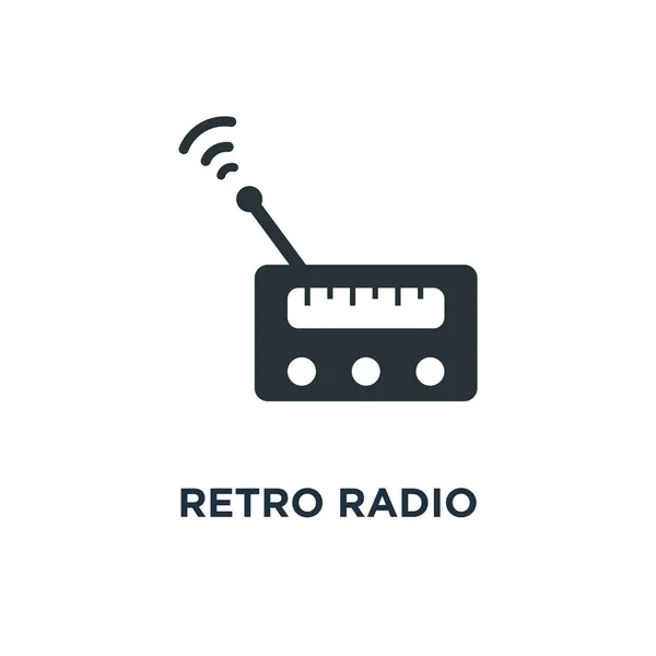 Retro Radio Icon Media Music Concept Symbol Design Vector Illustration — Stock Vector