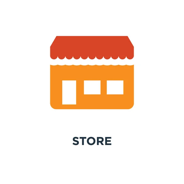 Het Pictogram Van Opslag Shopping Concept Symbool Tekenkamers Storefront Online — Stockvector