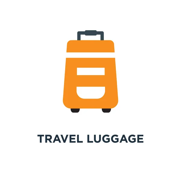 旅行行李图标 旅行手提箱概念符号设计 袋子或行李 旅游和假期矢量插图 — 图库矢量图片