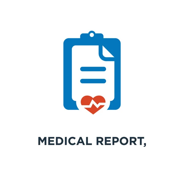 Medisch Rapport Verslagpictogram Van Gezondheid Van Patiënt Recept Van Geneeskunde — Stockvector