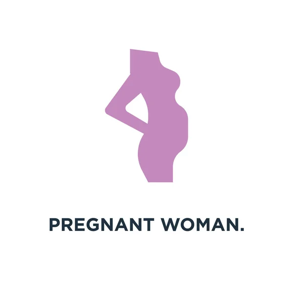 Mujer Embarazada Icono Del Embarazo Mujer Bebé Concepto Símbolo Diseño — Vector de stock
