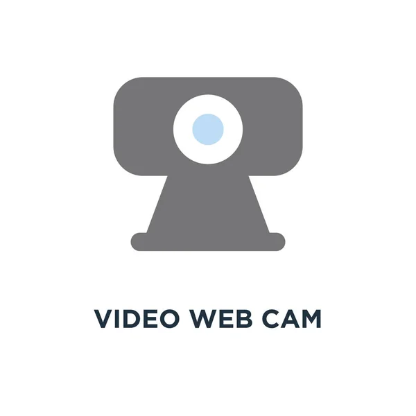 Video Web Cam Icon Chat Camera Webcam Concept Symbol Design — Stock Vector