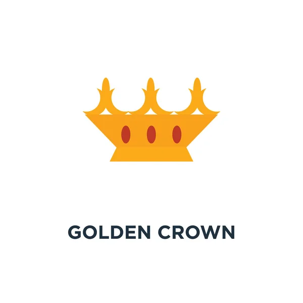 Icono Corona Dorada Rey Corona Concepto Símbolo Diseño Reina Elemento — Vector de stock