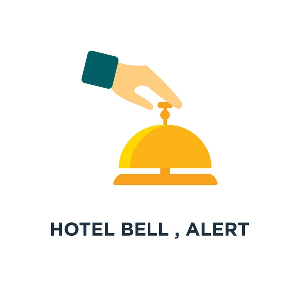 Hotel Bell Alert Service Concierge Icon Lobby Call Concept Symbol — Stock Vector