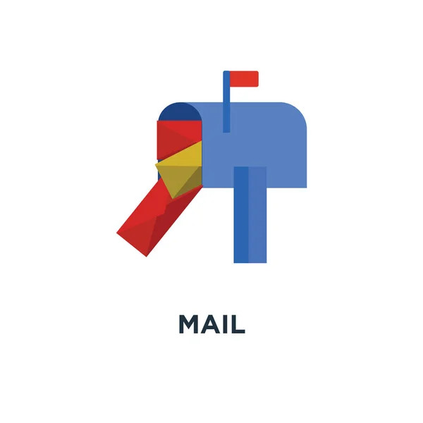 Ikonę Poczta Mail Symbol Koncepcja Wyślij Wiadomość Znak Wektor Ilustracja — Wektor stockowy