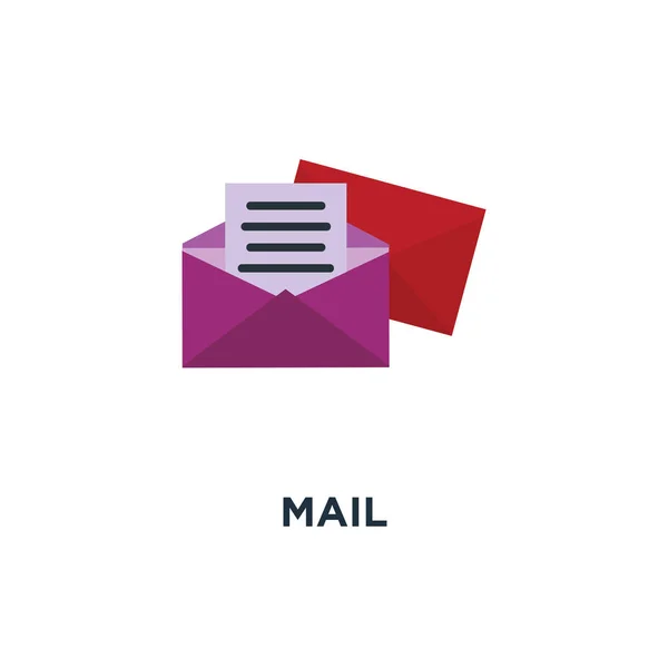 Postpictogram Stuur Mail Symbool Conceptontwerp Envelop Bericht Teken Vector Illustratie — Stockvector