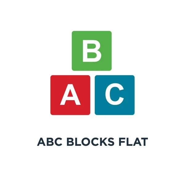 Abc Blok Düz Simgeler Alfabe Küpleri Ile Bir Simgesi Konsept — Stok Vektör