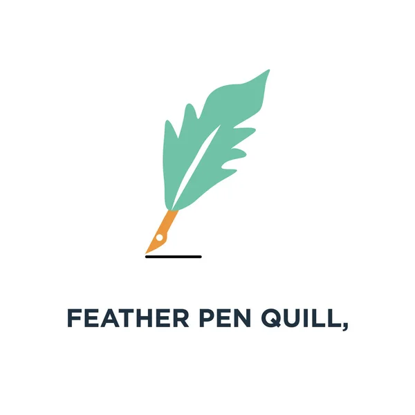 Φτερό Στυλό Πένα Εικονίδιο Μελάνης Καλλιγραφία Στυλό Σημάδι Έννοια Σύμβολο — Διανυσματικό Αρχείο