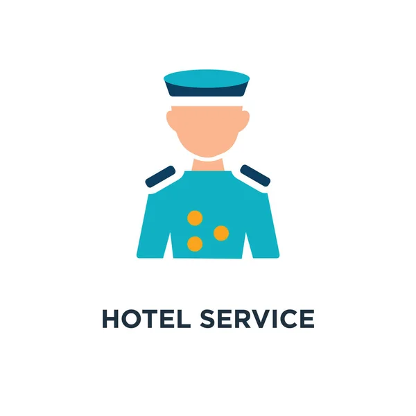 Hotel Dienstverleningsconcept Vertegenwoordigd Door Piccolo Pictogram Vlakke Concept Symbool Ontwerp — Stockvector