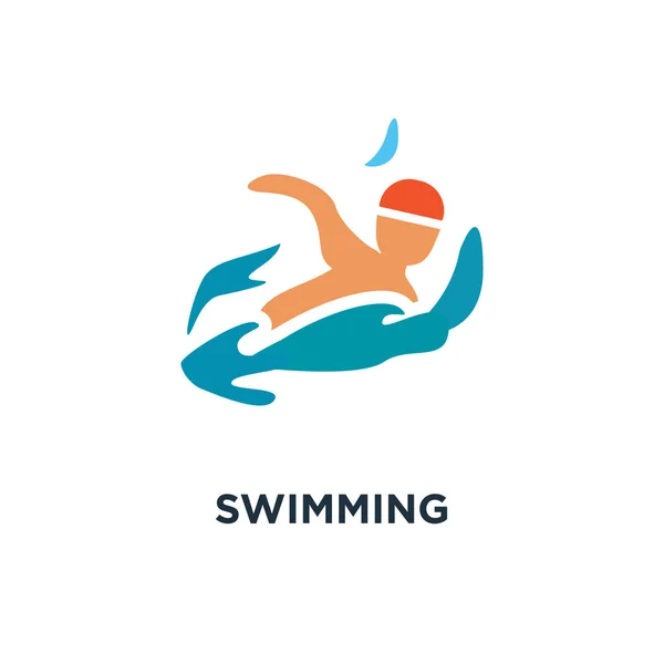 Schwimmeikone Schwimmbad Konzept Symboldesign Wasserschwimmen Sport Vektor Illustration — Stockvektor