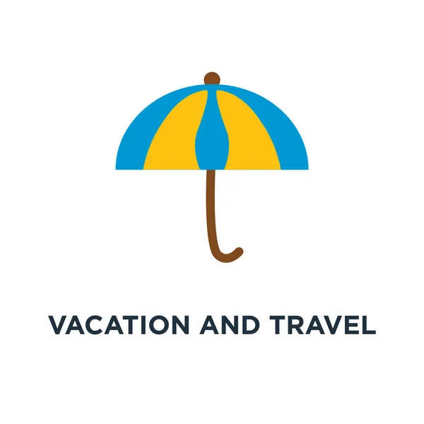 Vacaciones Viaje Icono Concepto Paraguas Playa Concepto Símbolo Diseño Vector — Vector de stock