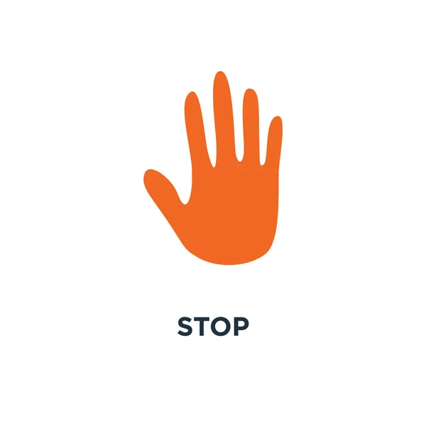 Stopbord Pictogram Symbool Hand Conceptontwerp Menselijke Silhouet Vectorillustratie — Stockvector