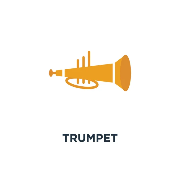 Trompet Pictogram Muziekinstrument Muziekmateriaal Concept Symbool Ontwerp Vectorillustratie — Stockvector